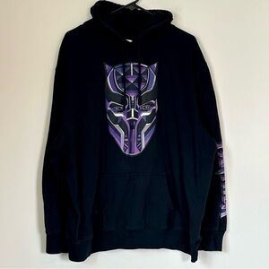 Marvel Black Panther Black and Purple Graphic Hoodie - 2XL